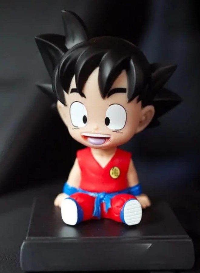 سلسلة مفاتيح مميزة، مجسم غوكو هزاز الرأس، مناسب للوحة القيادة في السيارة، مع حامل للهاتف المحمول، ديكور منزلي ومكتبي (غوكو)